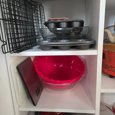 LOT 87: Kitchen Closet Lot/ Vintage Bright Orange Rival Crock-Pot 5 Qt Slow Cooker, Teapot, Cereal Keepers, Hamilton Beach Countertop...