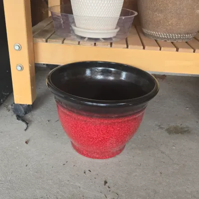 LOT 125: Solid Wooden Potting Table with Drawers and Wheels/48×24×37"/ and Multiple Pots