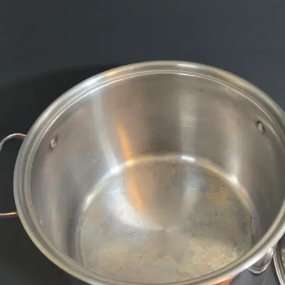 LOT 34: Belgique Gourmet Tools of the Trade Stock Pot and Set of T-fal Pots