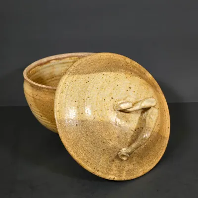 LOT 92: Home Decor Including Botanical Print Signed by Artist C. L. Britzke-Neil, Hand-crafted Stoneware Bowls, Pitcher, & Lidded...