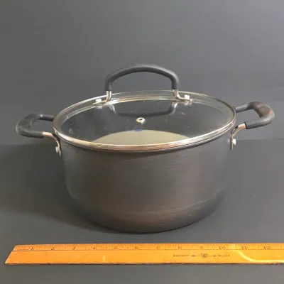 LOT 34: Belgique Gourmet Tools of the Trade Stock Pot and Set of T-fal Pots