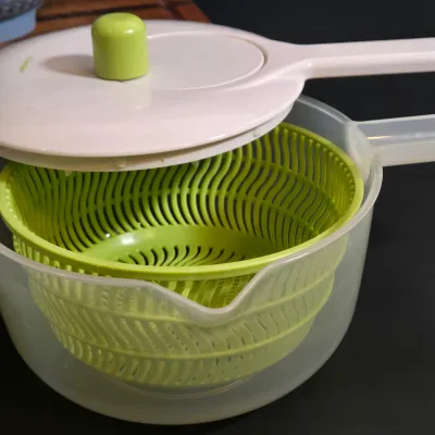 LOT 32: Progressive Salad Spinner, Footed Wooden Cutting Board, Bamboo Salad Bowl Set, Salt and Pepper Grinders, Miniature Fruit &...