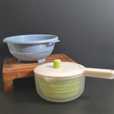 LOT 32: Progressive Salad Spinner, Footed Wooden Cutting Board, Bamboo Salad Bowl Set, Salt and Pepper Grinders, Miniature Fruit &...