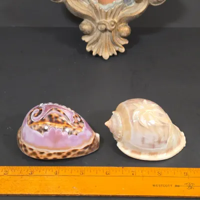 LOT 85: Ornate Wall Mirror, Handmade Hanging Ornament, Clear Glass Dragon & Turtle, Miniature Ceramic Dog, 2 Traditional Wooden Dala...