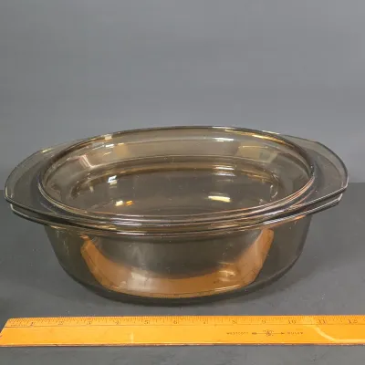 LOT 96: Vintage Corning Ware Blue Cornflower Covered Casserole Dishes & Square Baking Pan, Provincial Blue Square Casserole Dish, and...