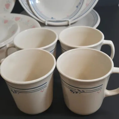 LOT 33: Vintage Corelle Tableware in "Forever Yours" and "Country Violets" Patterns