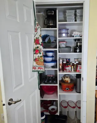 LOT 87: Kitchen Closet Lot/ Vintage Bright Orange Rival Crock-Pot 5 Qt Slow Cooker, Teapot, Cereal Keepers, Hamilton Beach Countertop...