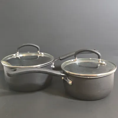 LOT 34: Belgique Gourmet Tools of the Trade Stock Pot and Set of T-fal Pots
