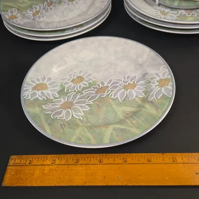 LOT 89: Sango Daisy Hill Coffee Mugs and Dessert Plates/ 8 Each