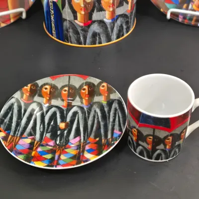 LOT 88: Limited-edition "Arte de Café" Tableware and Espresso Set Featuring the Artwork of Antonio Prats-Ventós/ with Original...