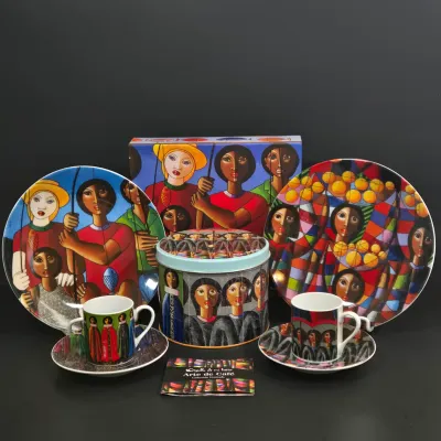 LOT 88: Limited-edition "Arte de Café" Tableware and Espresso Set Featuring the Artwork of Antonio Prats-Ventós/ with Original...
