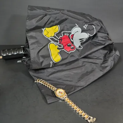 LOT 97: Sorcerer Mickey Mouse "Where Magic Lives" Snow Globe Figurine, Cinderella Wallet, Teapot for One Set, Picture Frame,...