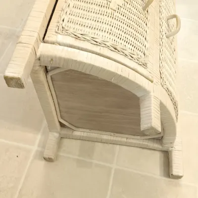 LOT 124: Corner Wicker 5ft Bath Cabinet