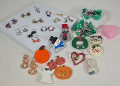 LOT 99: Fun, Holiday Earrings, Pins, and More