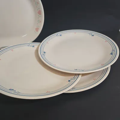 LOT 33: Vintage Corelle Tableware in "Forever Yours" and "Country Violets" Patterns