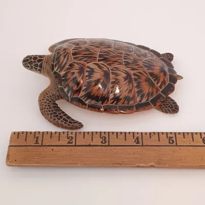 LOT 118: Val Bennett Signed and Numbered 39/50 Painted Bronze Turtle