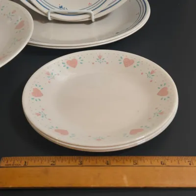 LOT 33: Vintage Corelle Tableware in "Forever Yours" and "Country Violets" Patterns
