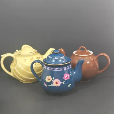 LOT 49: Vintage Sarma Studios Teapot and 2 Hall China Teapots