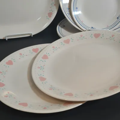 LOT 33: Vintage Corelle Tableware in "Forever Yours" and "Country Violets" Patterns