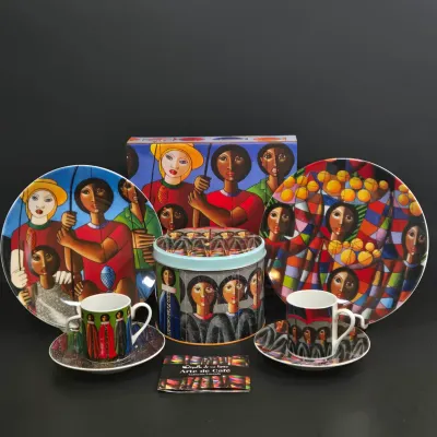 LOT 88: Limited-edition "Arte de Café" Tableware and Espresso Set Featuring the Artwork of Antonio Prats-Ventós/ with Original...