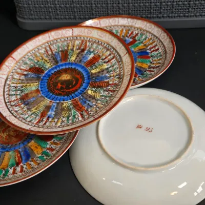 LOT 42: Vintage Blue and White Chinese Teapot and Japanese " Thousand Faces" Porcelain Tea Set