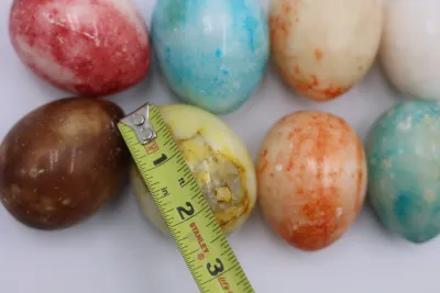 Polished Natural Stone Decorative Eggs – Lot of 8