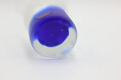 BLOCK Crystal Vase with Cobalt Blue Accent