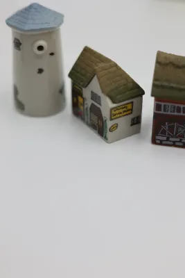 2 Wade Whimsey-on-Why Porcelain Miniature Village Sets – One Factory Sealed