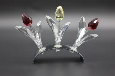 Swarovski Crystal SCS Tulip Trio with Display Stand