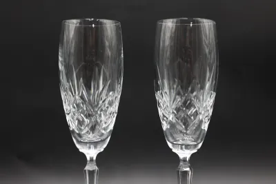 Pair of Cut Crystal Champagne Flutes