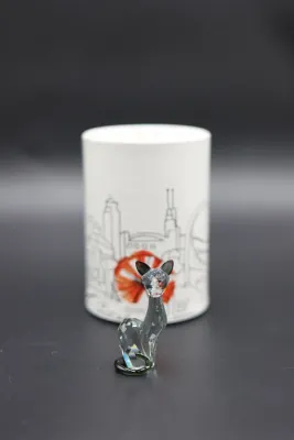 Swarovski Crystal Cat Figurine with Original Box