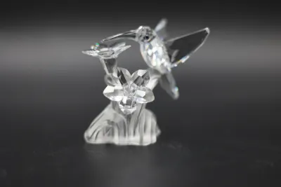 Swarovski Crystal Hummingbird with Flowers Figurine