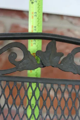 Pair of Vintage Wrought Iron Mesh Patio Glider Chairs