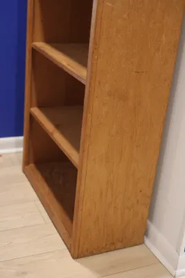 Tall Natural Wood Bookcase with Adjustable Shelves
