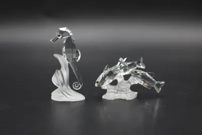 Swarovski Crystal Aquatic Worlds Seahorse & School of Fish Figurines