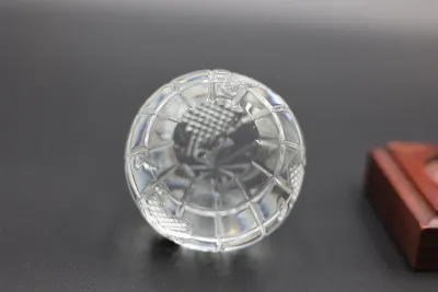 Waterford Crystal World Globe Paperweight on Wood Base