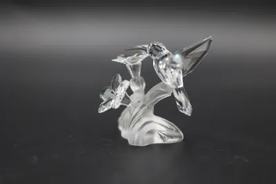 Swarovski Crystal Hummingbird with Flowers Figurine