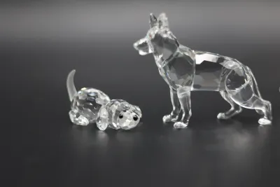 Swarovski Crystal Dog Figurines – German Shepherd, Poodle & Puppy