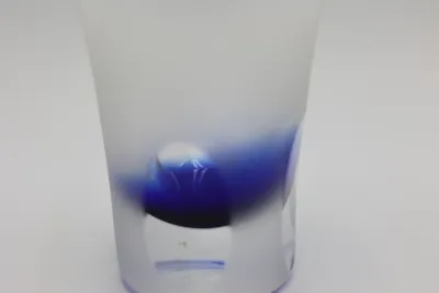 BLOCK Crystal Vase with Cobalt Blue Accent