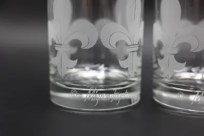 Mignon Faget Fleur de Lis Rocks Glasses – Set of 4