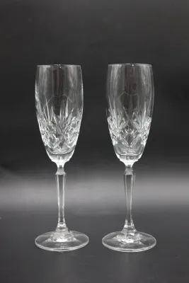 Pair of Cut Crystal Champagne Flutes