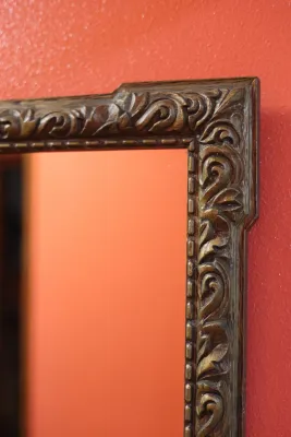 Ornate Brown Framed Rectangular Wall Mirror