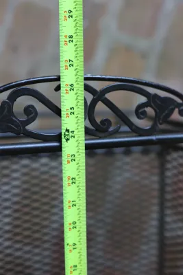 Pair of Vintage Wrought Iron Mesh Patio Glider Chairs