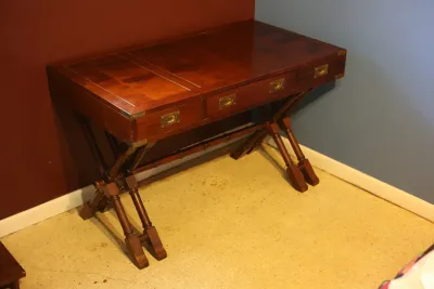 Bombay Company Campaign-Style Writing Desk with Brass Hardware