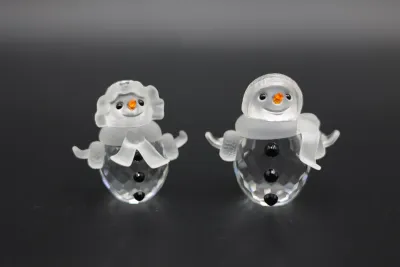 Swarovski Crystal Snowman & Snow Woman Figurines