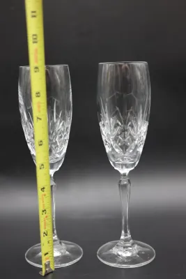 Pair of Cut Crystal Champagne Flutes