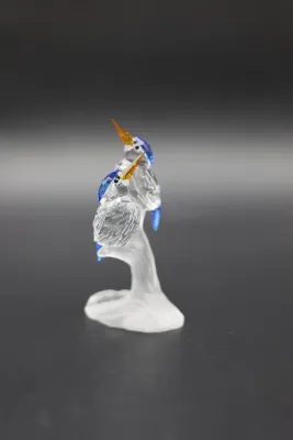 Swarovski Crystal Malachite Kingfishers on Frosted Branch