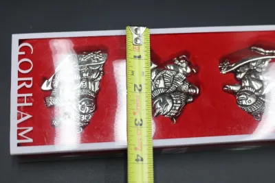 Gorham Nickel-Plated Snowmen Christmas Ornaments – Set of 3 with Box
