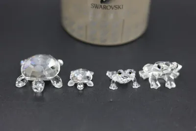 Swarovski Crystal Turtle & Frog Figurines