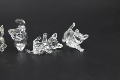 Swarovski Crystal Cat & Kitten Figurines - Lot of 5